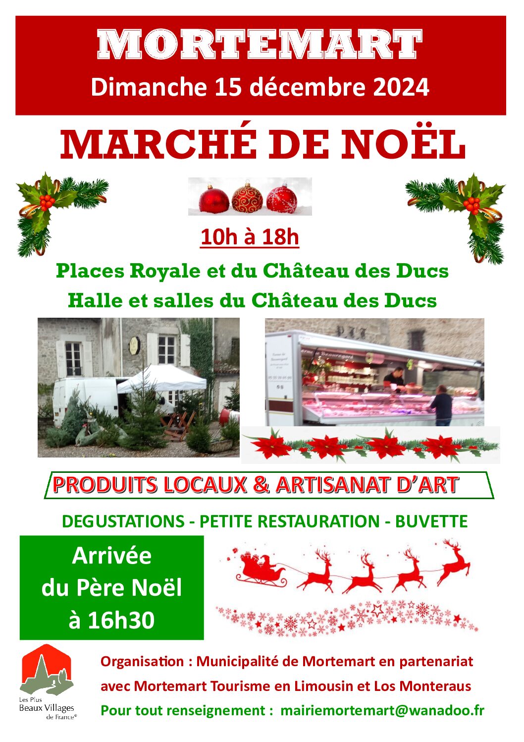 Marché de Noël le 15 décembre à Mortemart