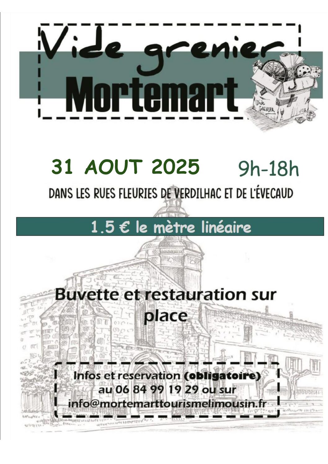 Vide grenier à Mortemart le 31 août 2025