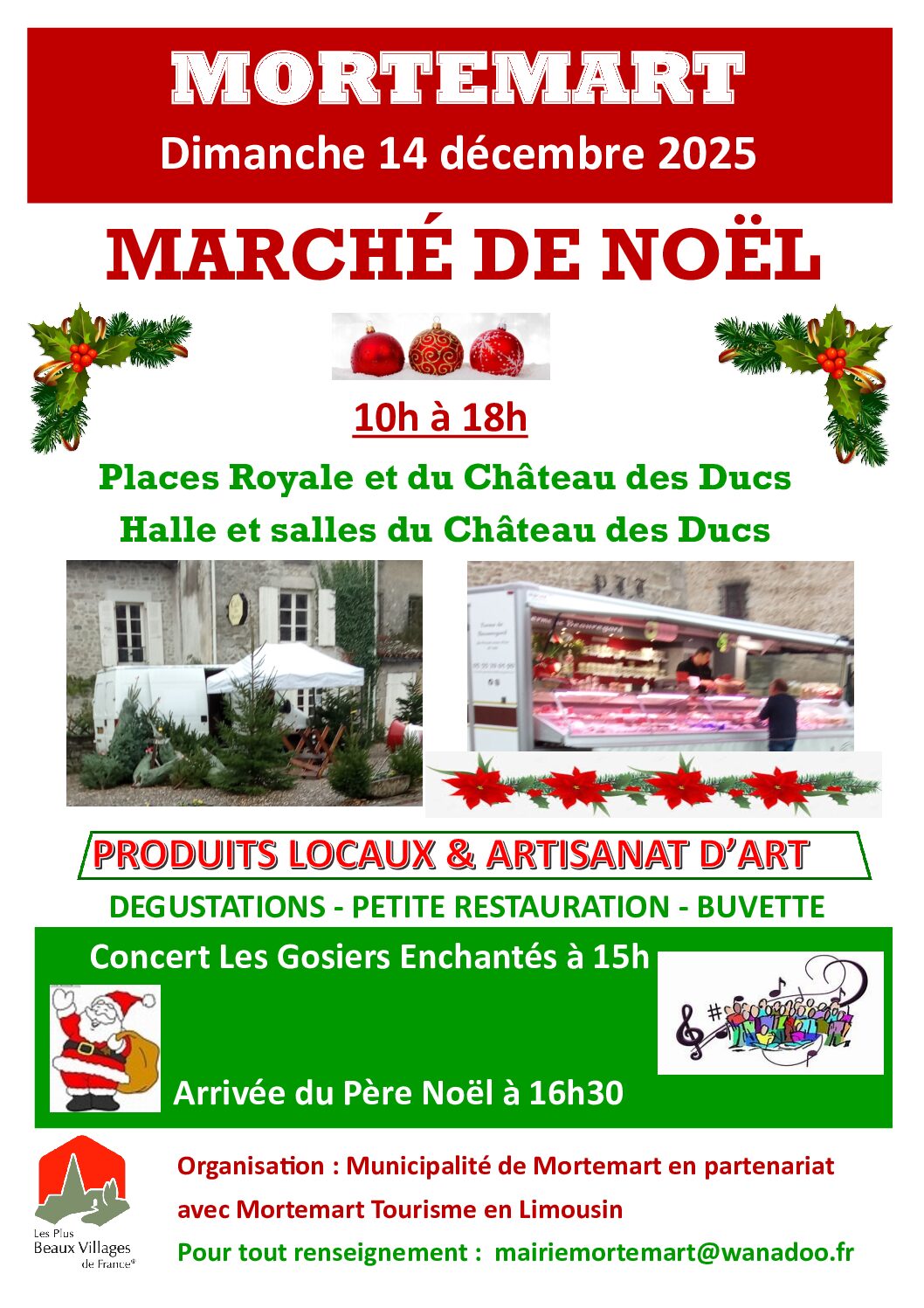 Marché de Noël à Mortemart le 14 décembre