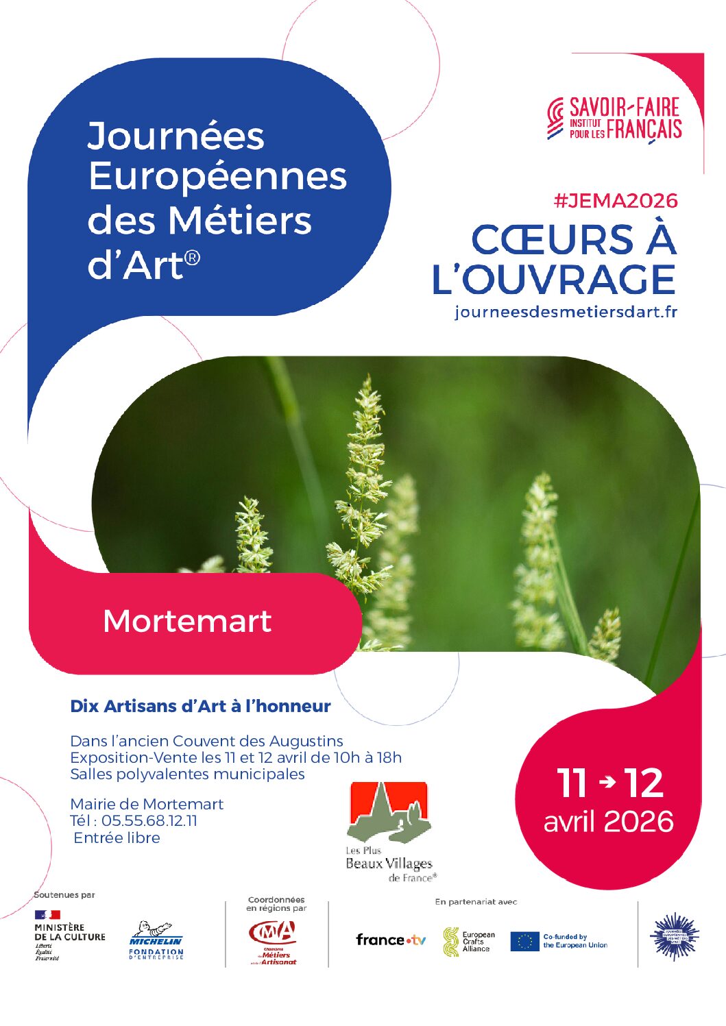Journées Européennes des Métiers d&rsquo;art les 11 et 12 avril 2026