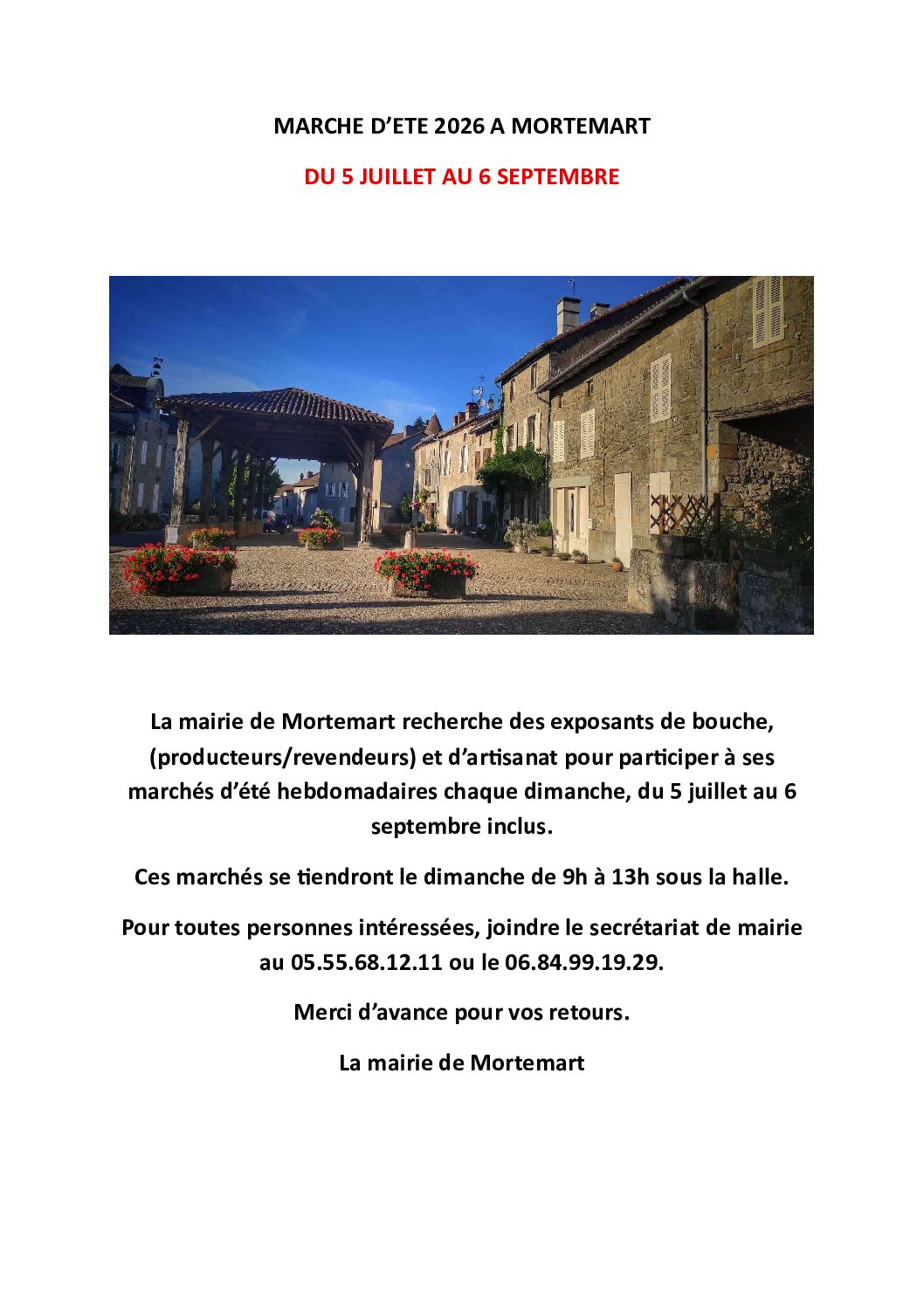 MARCHE D&rsquo;ETE 2026